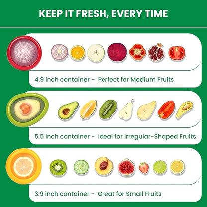 Avocado keeper, Avocado Savers, Veggie Savers- 4pcs Avocado Storage Containers For Fridge Onion Storage Containers Silicon Seal to Wrap Half Cut Fruits Tomato Savers