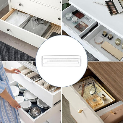 6 Pack Adjustable Drawer Dividers (11.34-19.88") 3.15" High Expandable Drawer Organizers Plastic Dresser Drawer Separators for Clothes Kitchen Bathroom Bedroom Office Storage