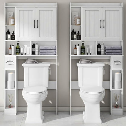 Over The Toilet Storage Cabinet, Farmhouse Storage Cabinet Over Toilet with Barn Door，Home Space-Saving Toilet Rack, for Bathroom, Restroom, Laundry