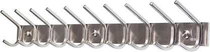 WEBI Coat Rack Wall Mount,10 Coat Hooks for Hanging Coats,30 Inch Stainless Steel 304 Coat Hanger Wall Mounted Hook Rack Rail for Clothes,Jacket,Brushed Nickel