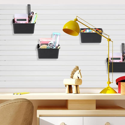 20PCS Acoustic Wall Storage Box Slatwall Organizer for Garage, Storage Bins for Storing Accessories Compatible With Acoustic Wall/ Slatwall/ Perforated wall