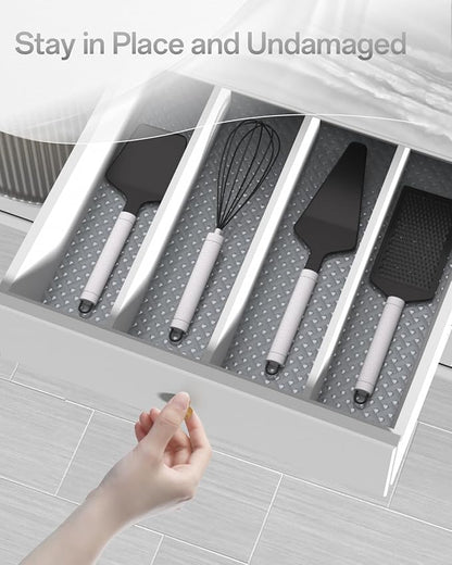 Shelf and Drawer Liner for Kitchen Cabinet, Non-Adhesive 12in x 240in Waterproof Contact Paper Refrigerator Liners Thickened Durable EVA Material Non Slip Mat for Dresser Cupboard Pantry Protector