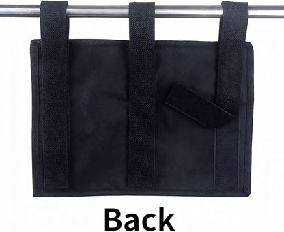UlifeBetter Hanging Bedside Caddy Bedside Organizer Bunk Bed Storage Bag Hanging Pocket for Camp, Dorms & Hospital Bed Rails More (Black 4 Pockets)