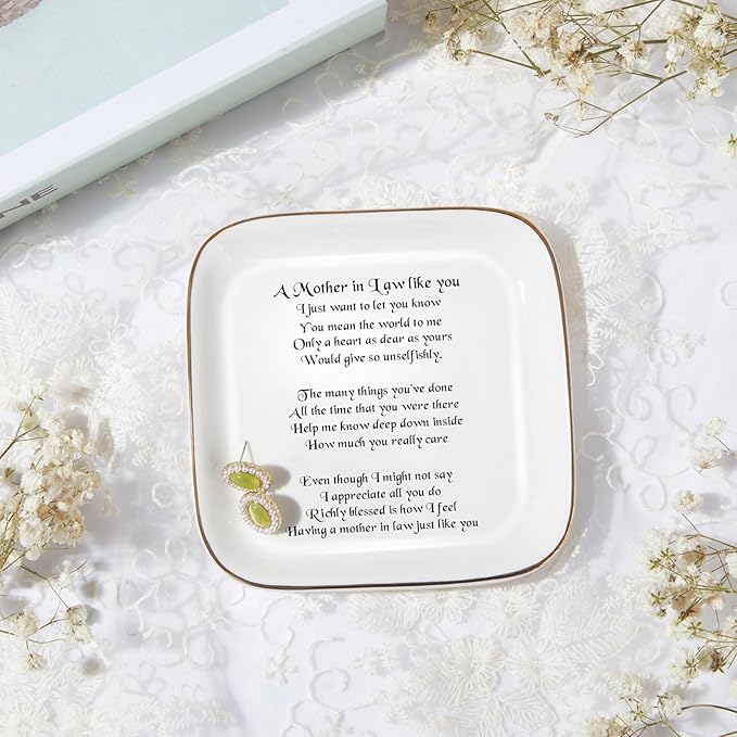 Mother in Law Gifts from Daughter in law, Jewelry Dish for Women Birthday Gifts for Mother in Law, Mother's Day Wedding Gifts for Mother in Law, Appreciation Thank You Gifts for Mother in Law