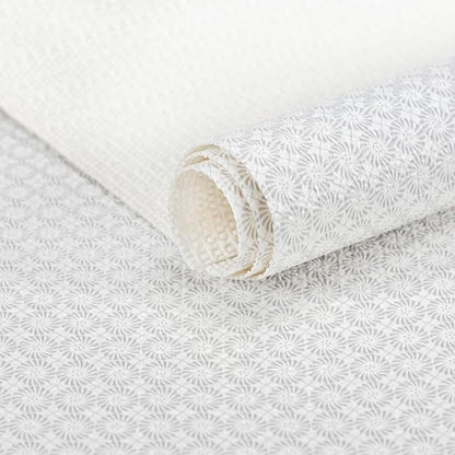 RAY STAR 12X120 Inch Shelf Liner for Kitchen Cabinets, Non-Adhesive Cabinet Liner Washable, PVC Drawer Liner for Dresser Non-Slip Bathroom (White Circle)(2 Roll)