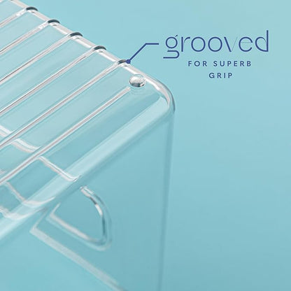 primebox Plastic Food Storage 2 Pack Clear Container Bin with Handles for Organizing Kitchen, Pantry, Refrigerator, Freezer, Pantry, Cabinet, Closet, Bathroom. 10”x4”x6”