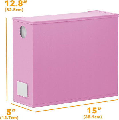 SpaceAid 12 Pack Bed Sheet Organizers and Storage, Foldable Sheet Organizer for Linen Closet, Sheets Set Folder Keeper with Window XL (Queen & King Size) Bedding Container (Pink, 12 Pack)