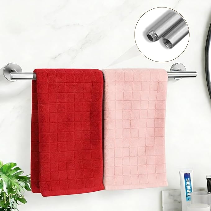 5Pcs Brushed Nickel Bathroom Hardware Towel Bar Accessories Set 23.6 Inch SUS304 Stainless Steel Bath Towel Racks with Toilet Paper Holder Shelf for Bathroom Kitchen Wall Mounted, Middle Removable