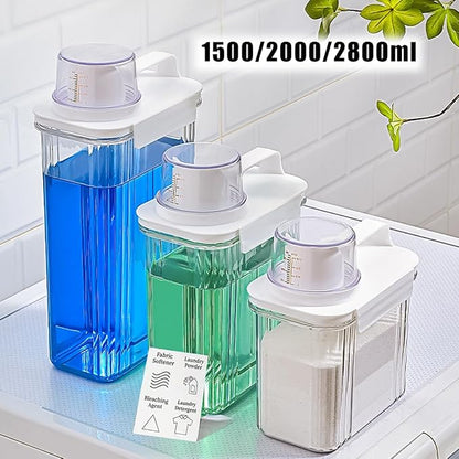2 Pack Laundry Detergent Dispenser for Organization & Storage, 1500ml Liquid Dispenser with 4 Removable Labels, BPA & Pet Free, Clear