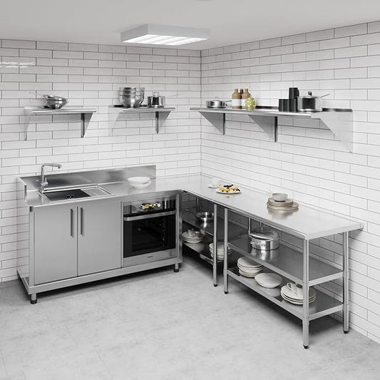 AmGood 72" Long X 18" Deep Stainless Steel Wall Shelf | NSF Certified | Appliance & Equipment Metal Shelving | Kitchen, Restaurant, Garage, Laundry, Utility Room