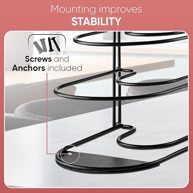 Extreme Matters Heavy-Duty Pots and Pans Organizer | 5-Tier Cookware & Lid Storage Rack | Free-Standing or Wall-Mount | Kitchen Organizer for Cast Iron Skillets, Pots, Frying Pans, Lids | Black