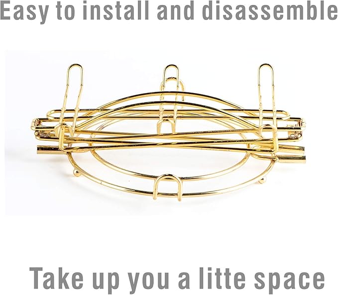 YOLIFE Tea Cup Holder for Countertop, Gold Metal Cup and Saucer Display Stand, Foldable Tea Station Organizer, Espresso Coffee Cups Rack for Home or Bar Decor
