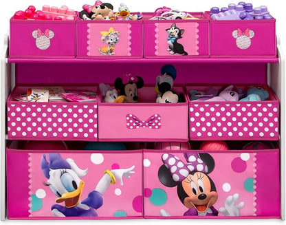 Disney Minnie Mouse Deluxe 9 Bin Design and Store Toy Organizer by Delta Children, Greenguard Gold Certified