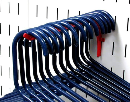 Wall Control Pegboard 9in Reach Extended Slotted Hook Pair - Slotted Metal Pegboard Hooks Pegboard and Slotted Tool Board – Red (Pack of 2)
