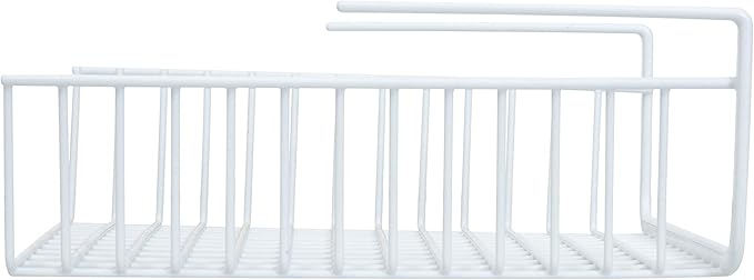 Organize It All Under Shelf Hanging Basket White Wire Rack | Dimensions : 13.5 x 12.5 x 5.13 inches | Great for Kitchen | Kitchen Storage | White