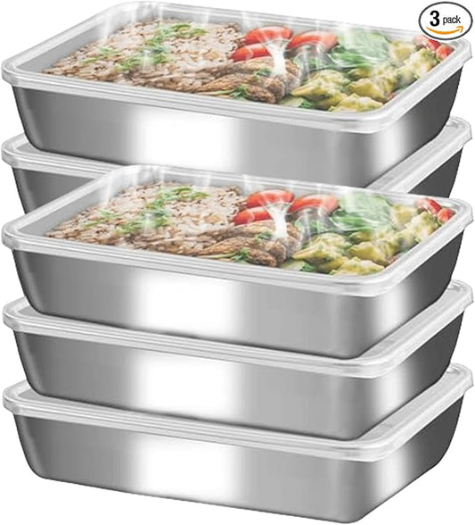 stainless steelFood Storage Containers setsstorage box with lidfreezer FrozenKitchen tray with lidOven plateSide dish plate Freezer & Dishwasher Safe