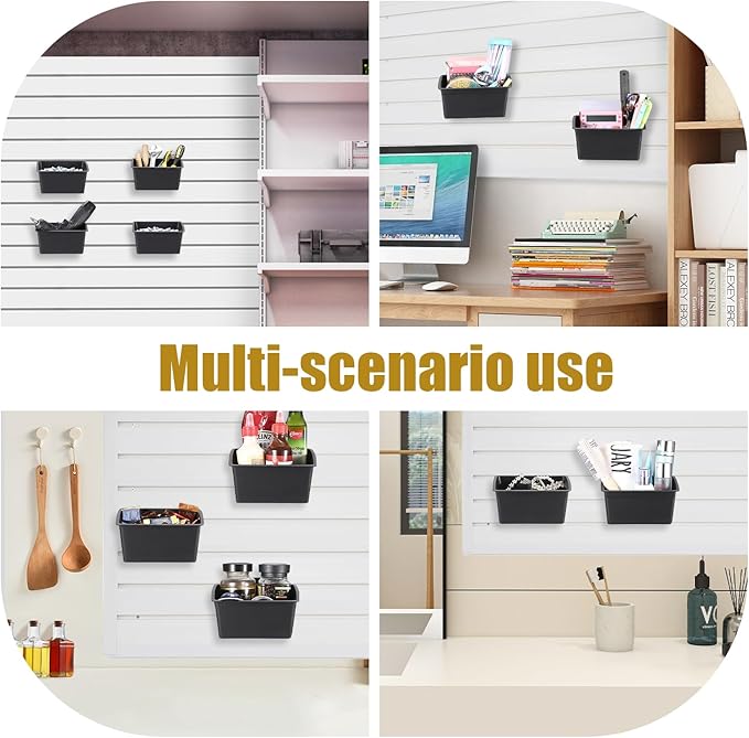 20PCS Acoustic Wall Storage Box Slatwall Organizer for Garage, Storage Bins for Storing Accessories Compatible With Acoustic Wall/ Slatwall/ Perforated wall