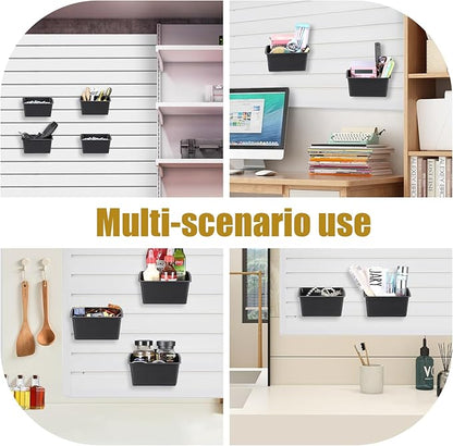 20PCS Acoustic Wall Storage Box Slatwall Organizer for Garage, Storage Bins for Storing Accessories Compatible With Acoustic Wall/ Slatwall/ Perforated wall
