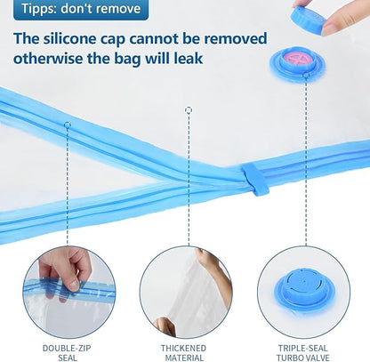 HOTBAG Large Vacuum Storage Bags with Electric Pump 25Pack(5 Jumbo/5 Large/5 Medium/5 Small/5 Roll) Vacuum Seal Bags For Clothing Travel Packing,Blanket,Duvets,Pillows,Comforters