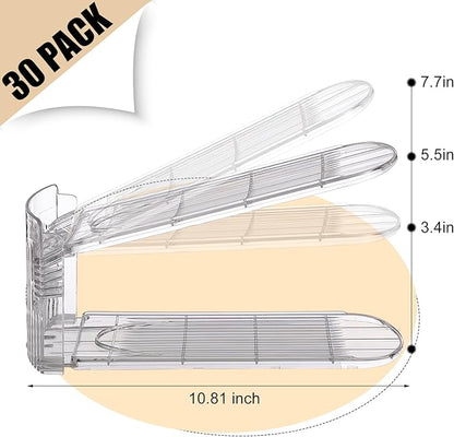 Clear Shoe Slots Organizer with Adjustable Height, Acrylic Closet Stacker Display, Storage Shoe Rack Organizer, Double Layer Holders for Shelf Wardrobe Space Saving(Clear,30 Pack)