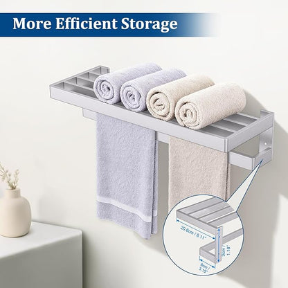 Brushed Nickel Double Towel Bar for Bathroom,Multi-Layer Towel Bar/Towel Holder Stainless Steel Wall-Mounted Bathroom Hardware Accessories 23.6-inch