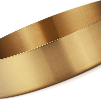 IVAILEX Round Gold Tray Stainless Steel Jewelry, Make up, Candle Plate Decorative Tray (5.5 inches)