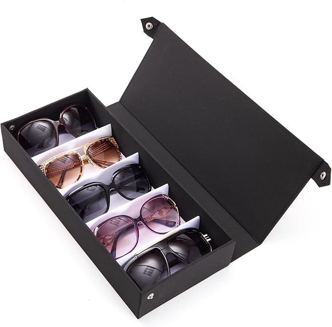 TRIUMPH VISION Sunglasses Organizer Storage Eyeglasses Holder - Multiple Glasses Case Box Eyewear Case with Lid