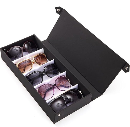 TRIUMPH VISION Sunglasses Organizer Storage Eyeglasses Holder - Multiple Glasses Case Box Eyewear Case with Lid