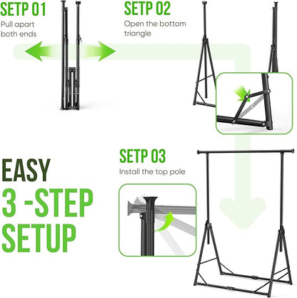 MAXLEAD HOME Clothes Rack Foldable Clothing Rack, 64.5''H Collapsible Garment Rack with 4 levels Adjustable Height, Portable Coat Rack for Travel, Camping, Drying, RV, Indoor, Outdoor, Easy Assemble