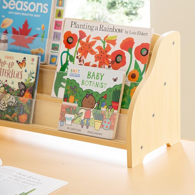 Guidecraft Tabletop Book Display: Book Shelf Display Rack for Kids Room