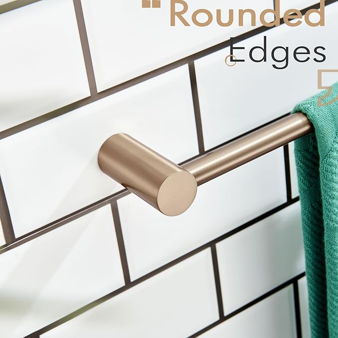 KOKOSIRI Bath Towel Bar 20-Inch Hand Towel Holder Single Rail for Lavatory and Bathroom Wall Mounted Champagne Bronze Stainless Steel, B4007CPG-L20
