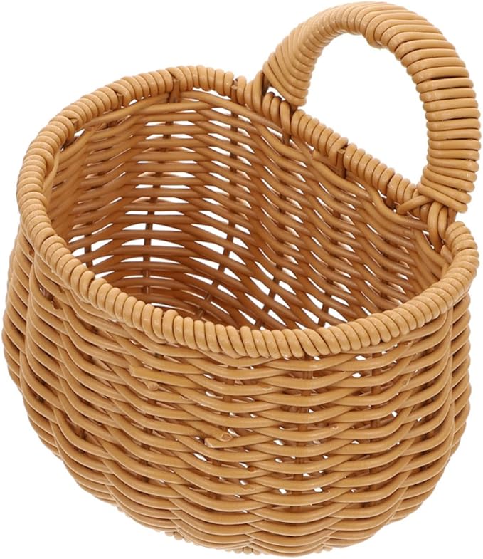 Woven Hanging Storage Basket for Kitchen Decorative Wall Organizer for Garlic Ginger and Eggs Space-saving Design Light for Use
