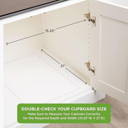 HOLDN’ STORAGE Bamboo Wooden Pull out Cabinet Organizer.14”W x 21”D - Requires At Least a 15.25:W x 21" D. Cabinet Opening. W/Lifetime Limited Warranty. Bamboo Tray and Heavy gauge metal rails.
