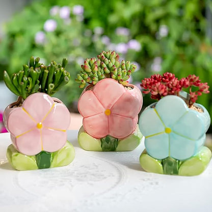Flower Desk Pen Holder Blue Desk Accessories for Desk Aesthetic Cute Toothbrush Makeup Pencil Holders Office Home Decor Birthday Gifts for Women Vanity Kawaii Kitchen Utensil Holders