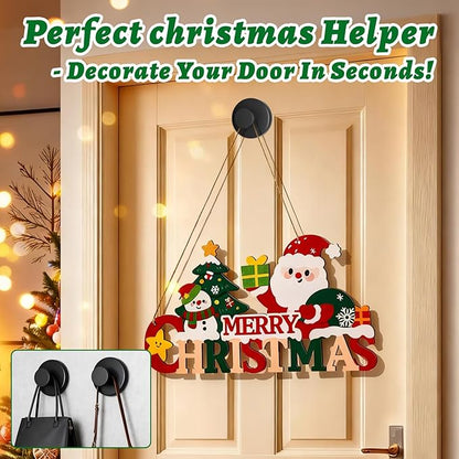 MIRAIWATIMO Strong Suction Cup Hooks -2026 New Upgraded No Drill Heavy Duty Hooks for Shower, Bathroom,Glass Door,Tile,Mirror & Front Door - Wreath Hanger,Towel,Robe,Loofah Holder - Black 2 Pack