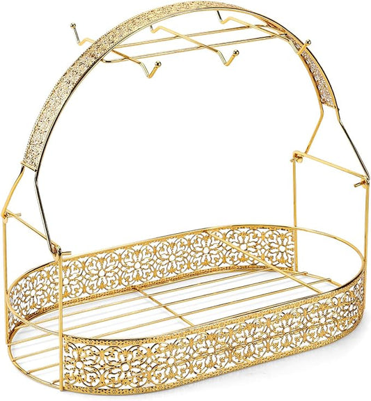 CHENP.HMC Coffee Mug Holder Mug Holders for Counter Coffee Rack Cup Holder Stand Dishes Organizer Steel Wire Rack Display Stand Service for Tea Cups