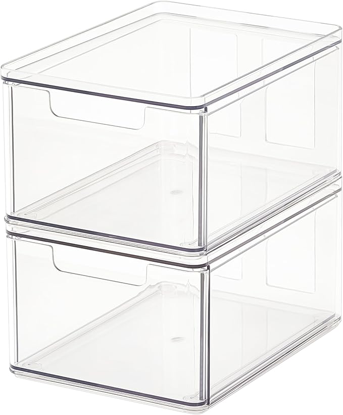 Simply Tidy Clear Stackable Storage Drawer - Waterproof & Dustproof Organizer with Non-Slip Base for Craft, Office & Home Supplies, 1 Pack
