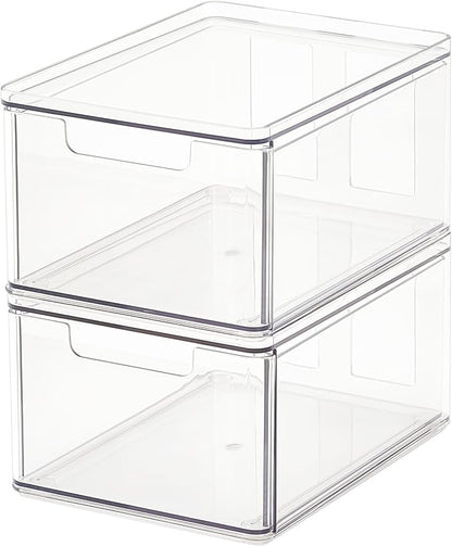 Simply Tidy Clear Stackable Storage Drawer - Waterproof & Dustproof Organizer with Non-Slip Base for Craft, Office & Home Supplies, 1 Pack