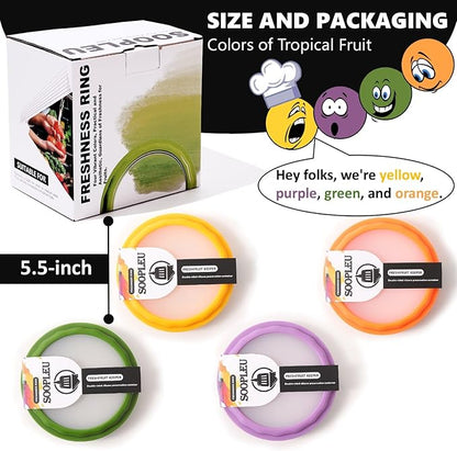 SOOPLEU Avocado Saver 4-Pack: Fresh-Lock Containers for Tomatoes, Onions & Lemons | Reusable Fridge Storage | Ideal for Garlic, Potatoes & Produce Preservation
