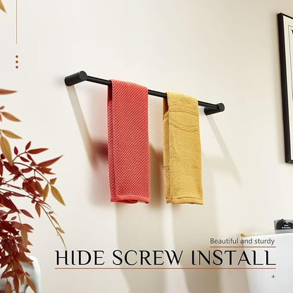 KOKOSIRI Towel Rack Black Bathroom Wall Mounted Towel Holder 20-Inch Bath Towel Bar Hanger Bathroom Hardware Accessories Stainless Steel, B4007BK-L20