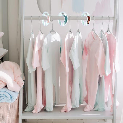 VIS'V Baby Hangers, 11 Inch Velvet Kids Hangers with 6 Pcs Clothes Size Dividers, Infant Toddler Nursery Closet Organization, Non Slip, Gray, 30 Pcs