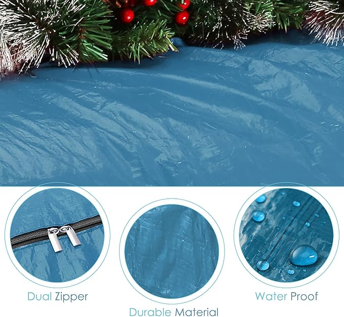 Hearth & Harbor 9 ft Christmas Tree Storage Bag - Artificial Christmas Tree Bag with Reinforced Handles, Dual Zipper, Wide Opening - Large Storage Container for Trees and Decorations