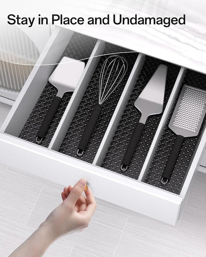 Shelf and Drawer Liner for Kitchen Cabinet, Non-Adhesive 24in x 240in Waterproof Contact Paper Refrigerator Liners Thickened Durable EVA Material Non Slip Mat for Dresser Cupboard Pantry Protector