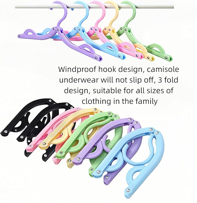 12 Pcs Travel Folding Hangers Cruise Ship Essentials, Portable Plastic Folding Clothes Hanger, Foldable Drying Rack for Suitcase, Camping, Flying, Hotel, Road Trip Essentials