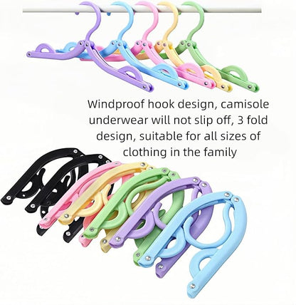 12 Pcs Travel Folding Hangers Cruise Ship Essentials, Portable Plastic Folding Clothes Hanger, Foldable Drying Rack for Suitcase, Camping, Flying, Hotel, Road Trip Essentials