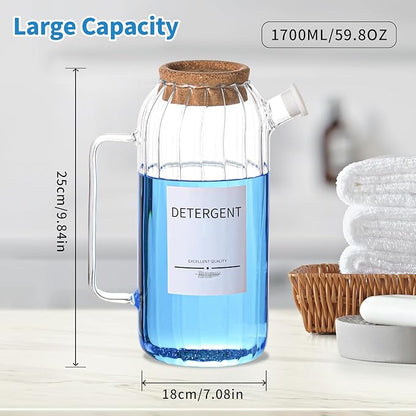 60oz Fabric Softener Dispenser,Liquid Laundry Detergent Dispenser with Lables,Laundry Detergent Container
