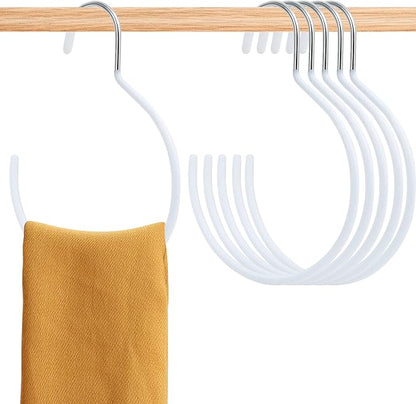 Aemygo Scarf Ring Hangers, 15 Pcs Non-Slip Belt Rack Tie Hanging Hooks Closet Accessories Scarf Organizer Storage Holders for Ties Scarves Belts Tank Tops Pashminas (White)