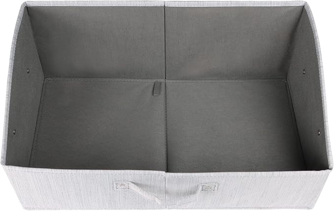 KEEGH Closet Baskets and Storage Bins for Shelves Linen Closet Shelf Organizers and Storage Box Trapezoid Storage Bins Shelf Baskets with Handles for Closet Organization (Grey, 3 Pack)