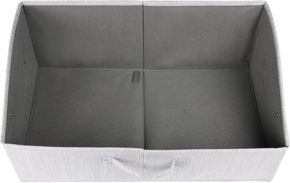 KEEGH Closet Baskets and Storage Bins for Shelves Linen Closet Shelf Organizers and Storage Box Trapezoid Storage Bins Shelf Baskets with Handles for Closet Organization (Grey, 3 Pack)