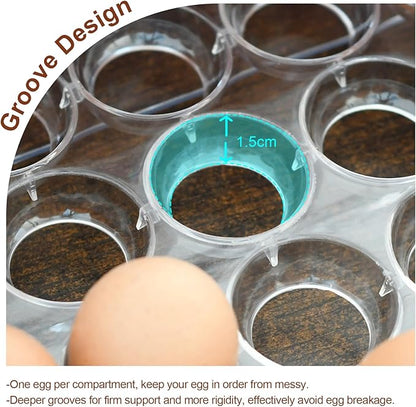 Egg Holder for Refrigerator,40 Eggs Clear Drawer Organizer,2 Layer Stackable Egg Holder Egg Trays,Egg Storage Container with Time Scale for Fridge Countertop Cabinet